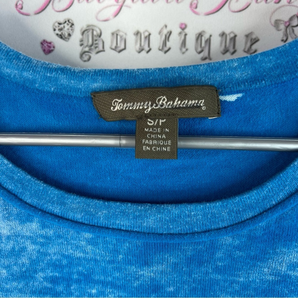 Tommy Bahama tie dye wash style blue stretchy comfy Long Sleeve Blue Tee - Picture 7 of 10
